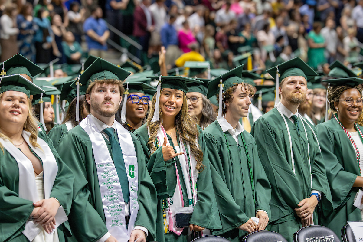 students at commencement